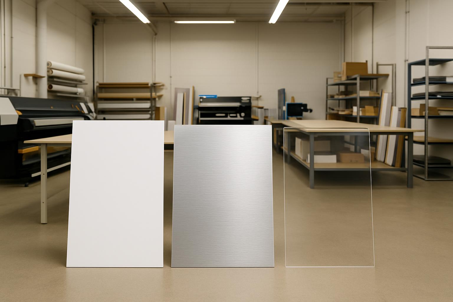 Supports rigides en impression grand format : Dibond, Forex ou plexiglas — lequel choisir ?