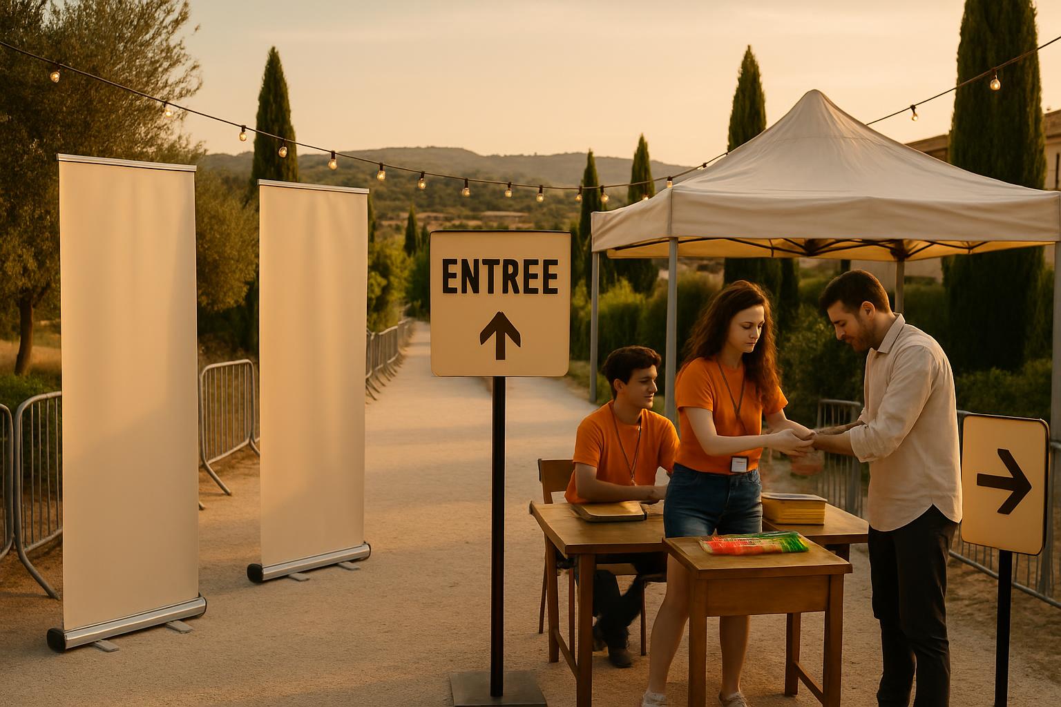 Impression grand format pour événements : bracelets, kakémonos et supports d'accueil pour vos festivals et soirées en Occitanie