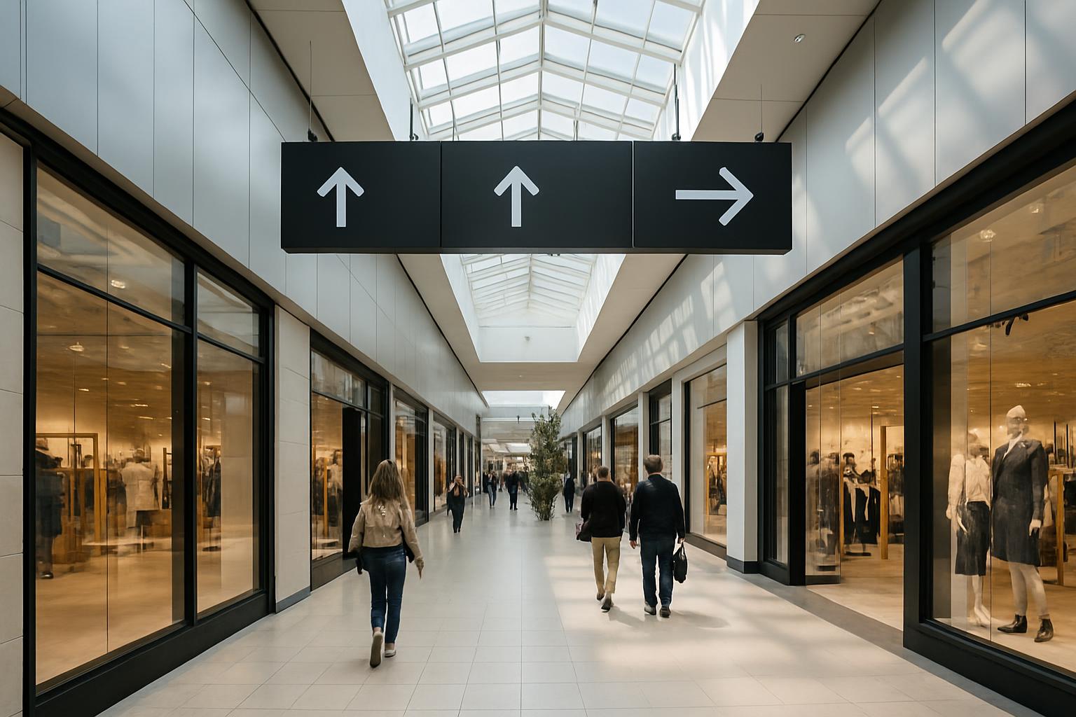 Signalétique directionnelle en galerie marchande : guider vos clients jusqu'au bon magasin