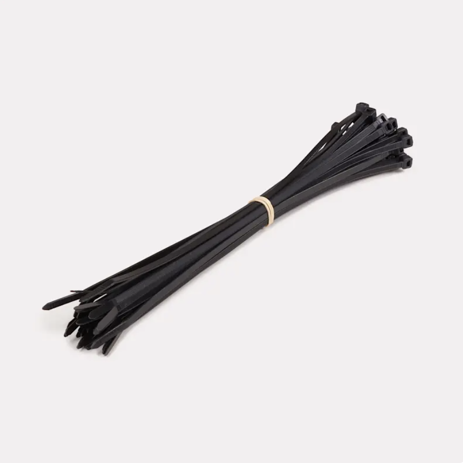 Colliers de serrage noirs (type Colson) de 30 cm, livrés par set de 20